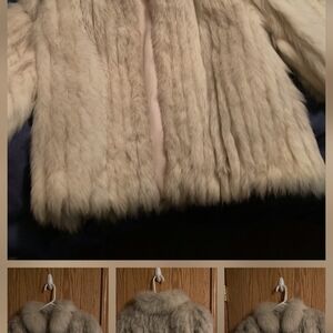 Elegant Cream Faux Fur Women's Coat